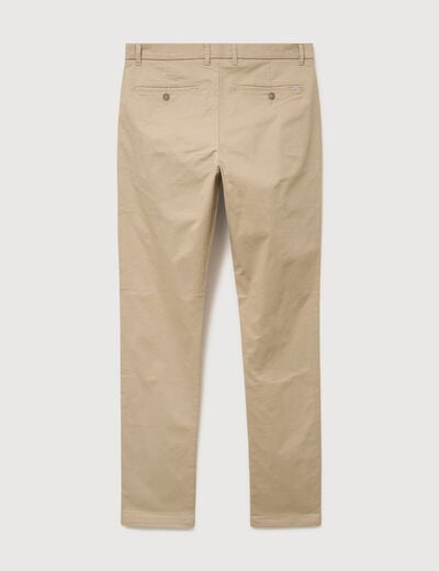 Pantalon chino slim beige homme