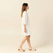Robe évasée manches 3/4 ecru femme