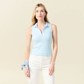 polo sans manches bleu pastel femme Polo sans manches bleu pastel femme