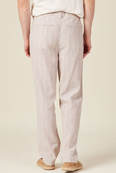 Pantalon chino droit 2 poches ecru homme