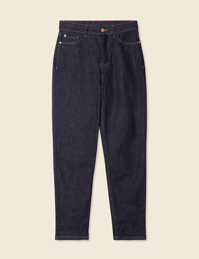 Jeans mom fabriqué en France denim brut femme