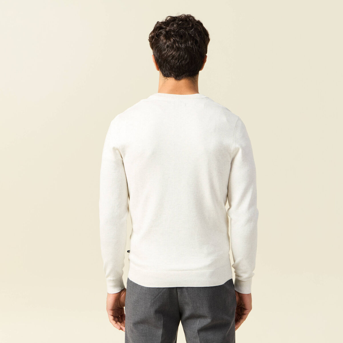 Pull manches longues ecru homme
