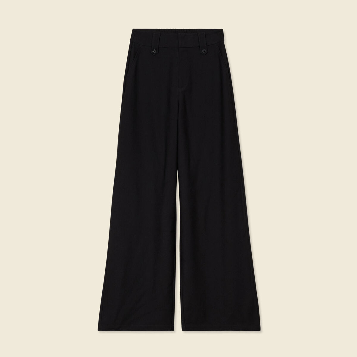 Pantalon large fluide noir femme