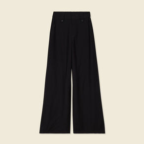 Pantalon large fluide noir femme