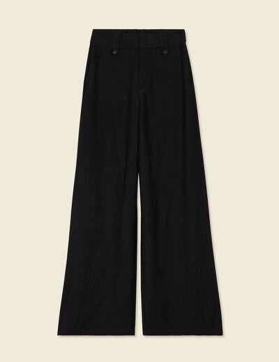 Pantalon large fluide noir femme