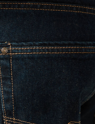 Jeans regular longueur 34 en coton denim brut rinse homme
