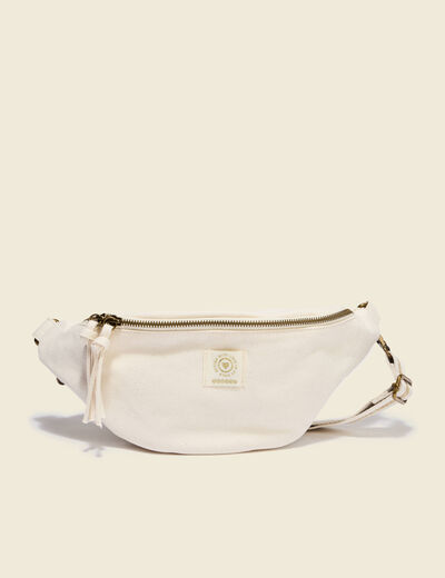 Banane coton sac bandouli&egrave;re ivoire femme