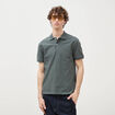Polo cintr&eacute; en coton manches courtes vert kaki homme