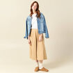 Jupe en coton beige femme