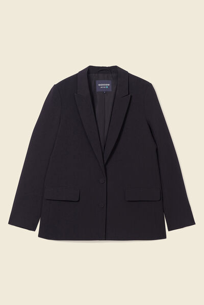 Veste esprit blazer cintrée noir femme