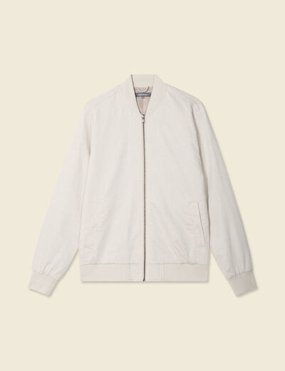Blouson zippé col teddy sable homme