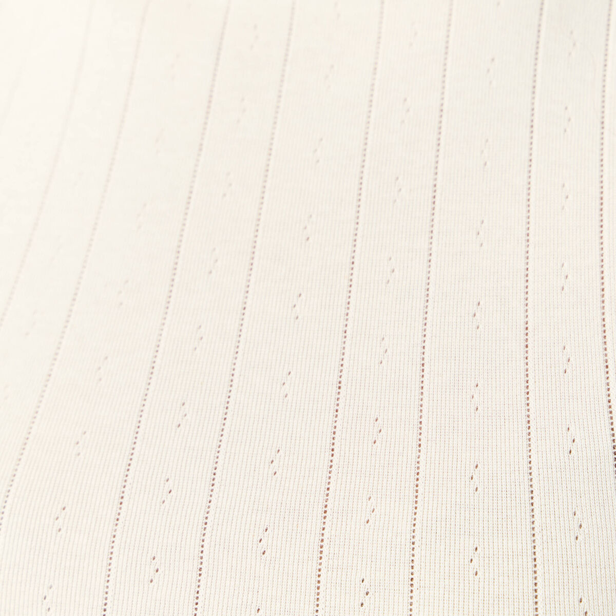 Débardeur cropped col rond en coton ivoire femme