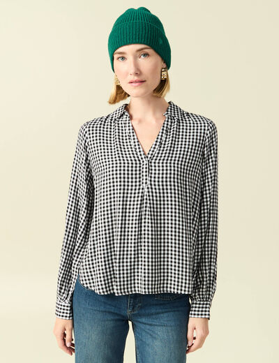 Blouse manches longues noir femme