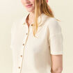 Polo manches courtes creme femme