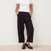 Pantalon barrel noir femme