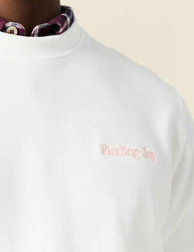 Sweat manches longues ecru homme