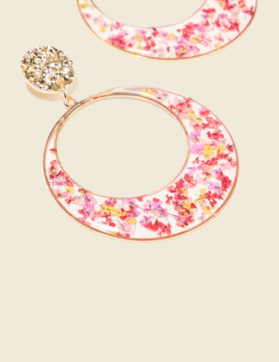 Boucles d'oreilles pendantes rose femme