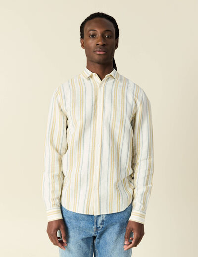 Chemise manches longues ecru homme