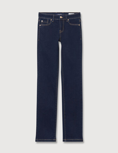 Jeans regular 5 poches denim brut rinse femme
