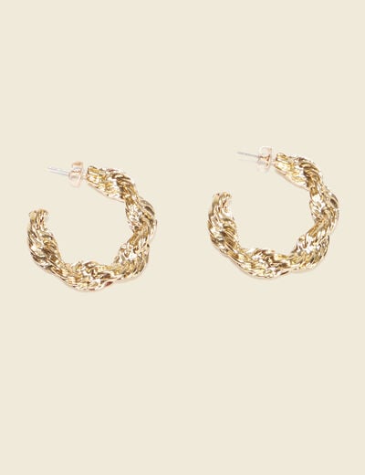 Boucles d'oreilles créoles couleur or femme