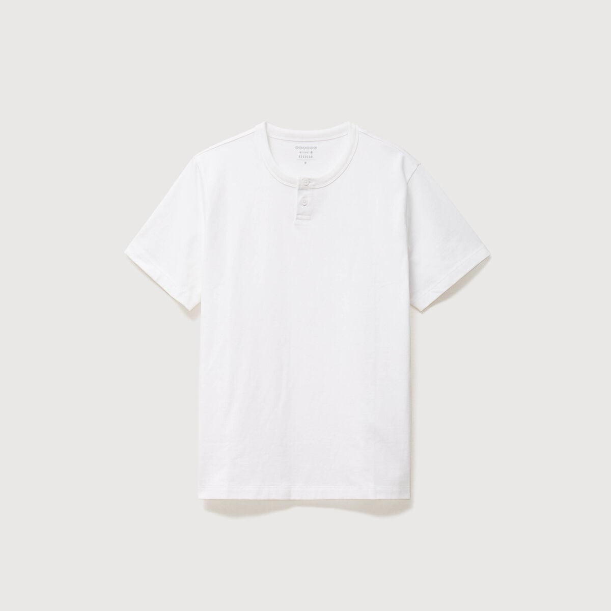 T-shirt col mao manches courtes en coton blanc homme