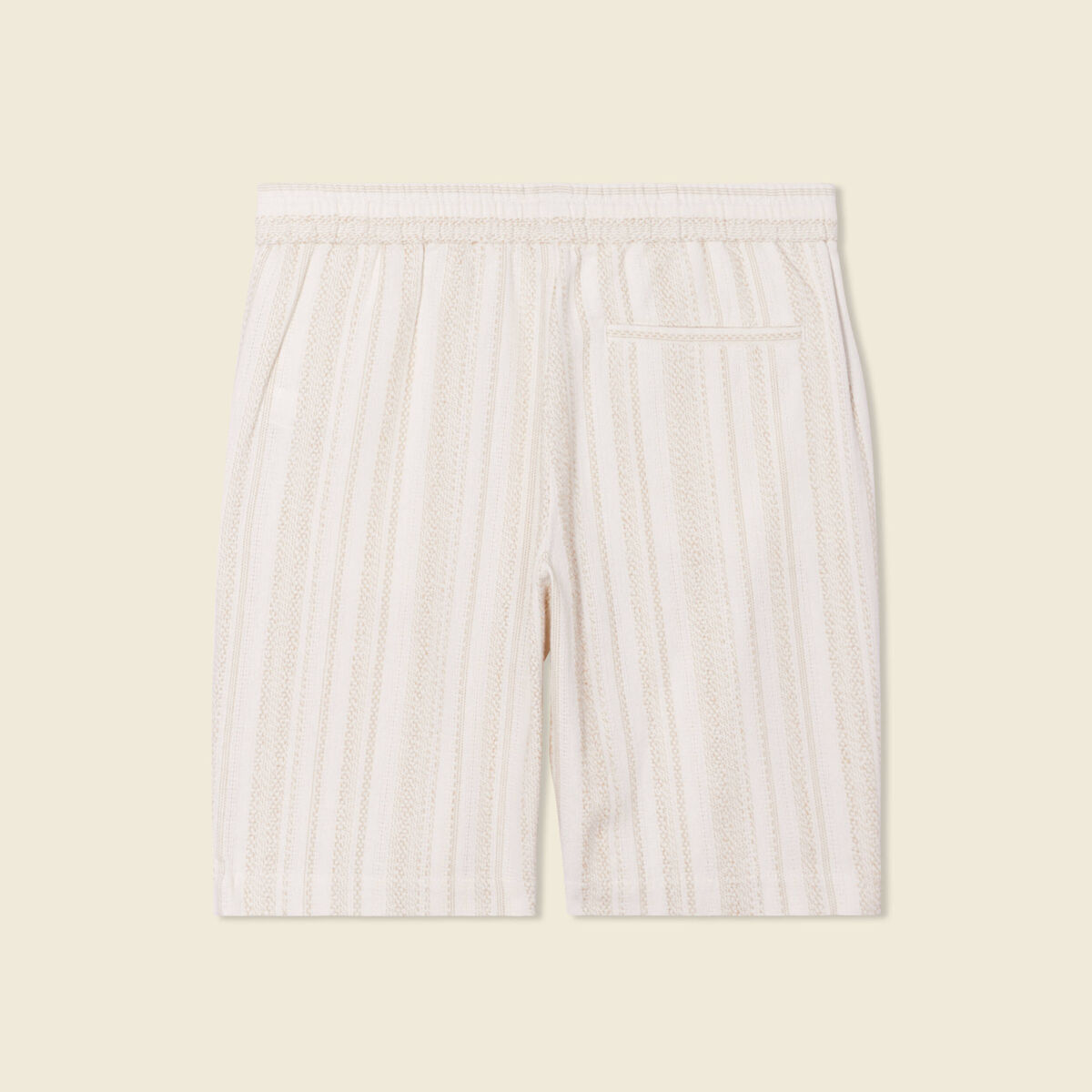 Short droit en tricot ecru homme
