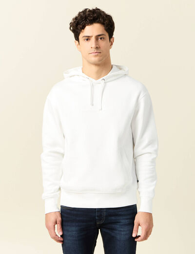 Sweat à capuche ecru homme
