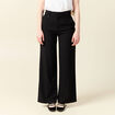 Pantalon large taille haute noir femme