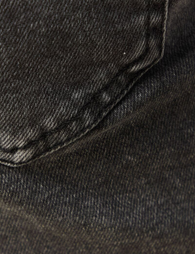 Jeans slim taille standard 7/8&egrave;me denim noir femme