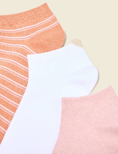 Lot 3 paires chaussettes rose pastel femme
