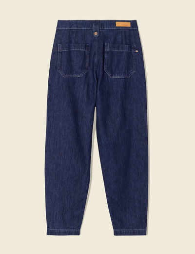 Jeans slouchy taille haute denim brut femme