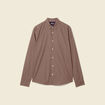 Chemise en coton manches longues marron homme