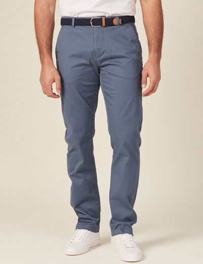Pantalon chino straight bleu gris homme