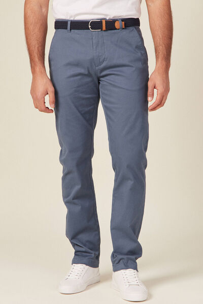 Pantalon chino straight bleu gris homme