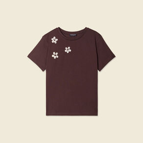 T-shirt éco-responsable marron femme