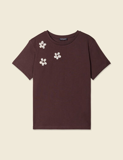 T-shirt éco-responsable marron femme
