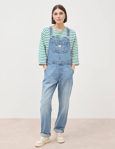 Salopette en jean denim stone femme