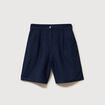 Short taille haute bleu marine femme