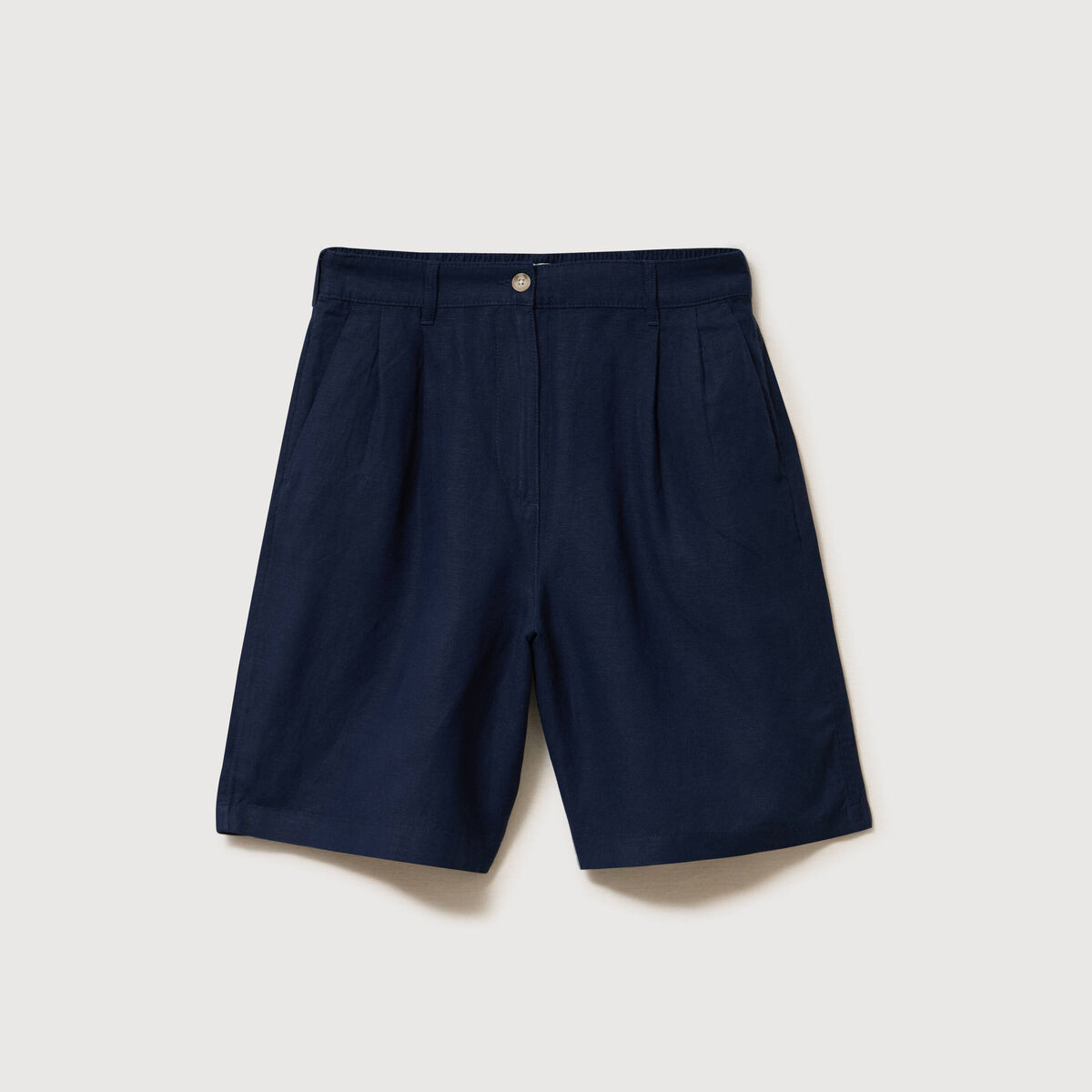 Short taille haute bleu marine femme