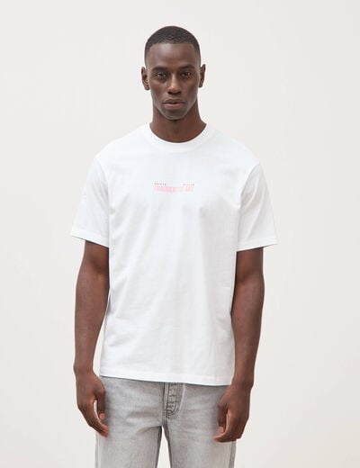 T-shirt en coton manches courtes blanc homme