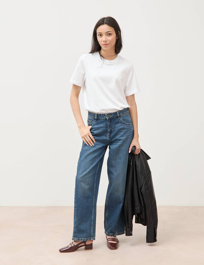 Jeans barrel taille standard bleu femme