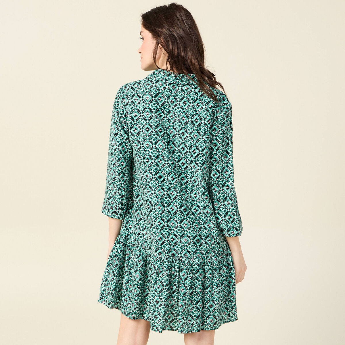 Robe chemise éco-responsable vert femme