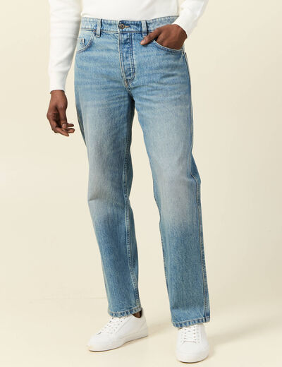 Jeans relax 5 poches denim dirty homme