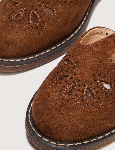 Chaussures salom&eacute; semelle cr&ecirc;pe marron femme