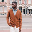Gilet manches longues marron homme