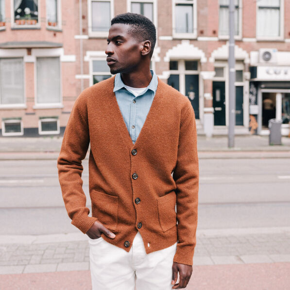 Gilet manches longues marron homme