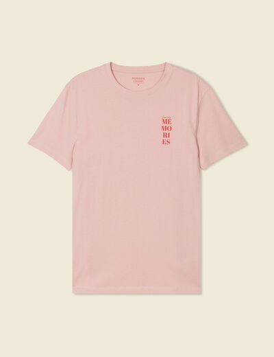 T-shirt manches courtes rose pastel homme