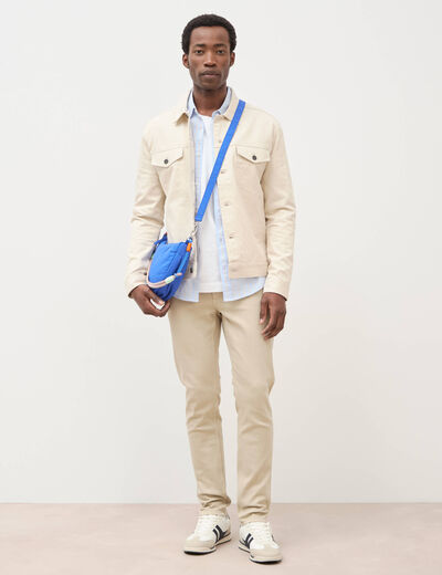 Jeans slim 5 poches denim beige homme