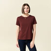 T-shirt manches courtes marron femme