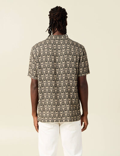 Chemise manches courtes beige homme